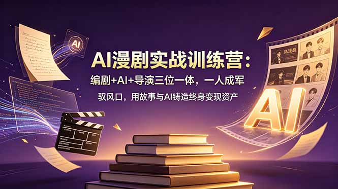 （19032期）AI漫剧实战训练营：编剧+AI+导演三位一体，一人成军 驭风口，用故事与AI铸造终身变现资产_生财有道创业项目网