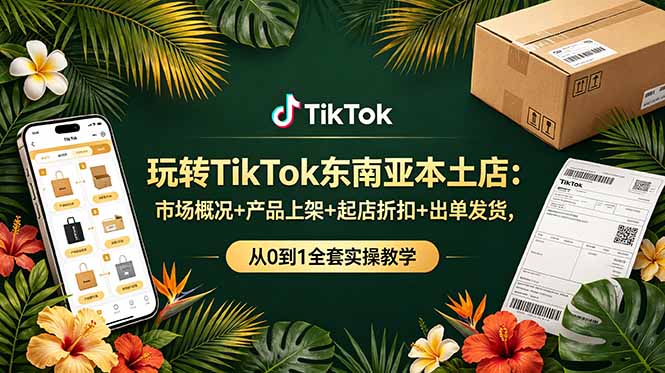 （19045期）玩转TikTok东南亚本土店：市场概况+产品上架+起店折扣+出单发货，从0到1全套实操教学_生财有道创业项目网
