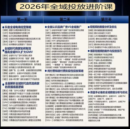 千川扫地僧2026抖音全域投放进阶课，少走弯路·快速起量·掌控增长，6月12-14号杭州线下课——生财有道创业项目网