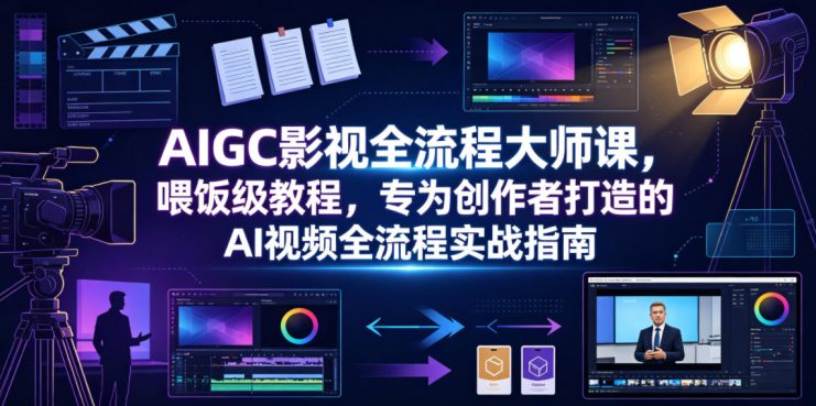 AIGC影视全流程大师课，喂饭级教程，专为创作者打造的AI视频全流程实战指南——生财有道创业项目网