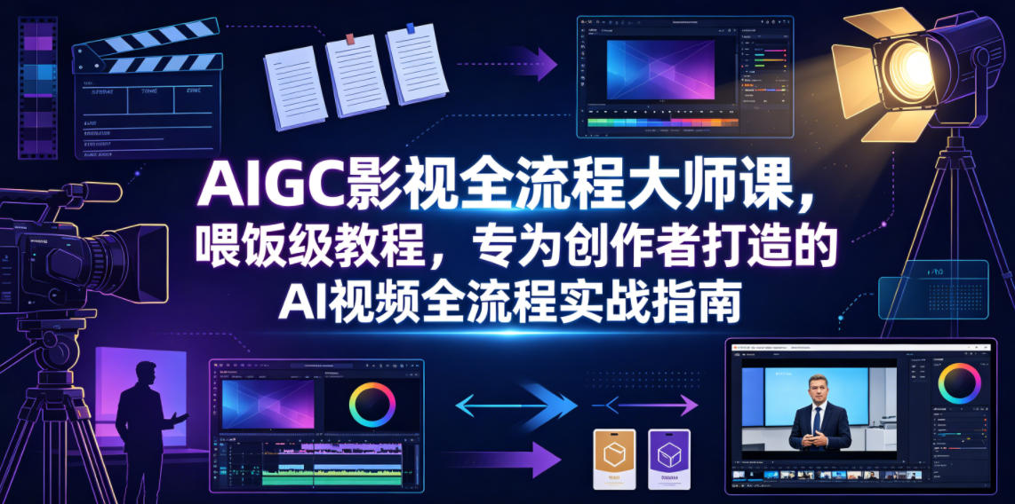 图片[1]-AIGC影视全流程大师课，喂饭级教程，专为创作者打造的AI视频全流程实战指南——生财有道创业项目网-生财有道