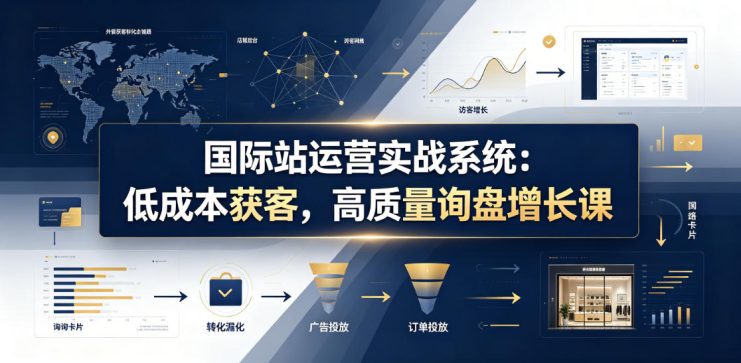 国际站运营实战系统：低成本获客，高质量询盘增长课（更新26年）——生财有道创业项目网