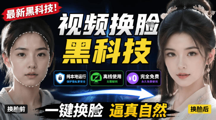 图片[1]-AI人工智能如此夸张？一键视频换Lian黑科技，纯本地离线运行，本地视频换Lian娱乐工具，AI FaceSwap——生财有道创业项目网-生财有道