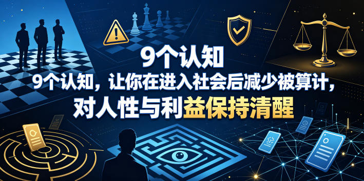 付费文章：9个认知，让你在进入社会后减少被算计，对人性与利益保持清醒——生财有道创业项目网