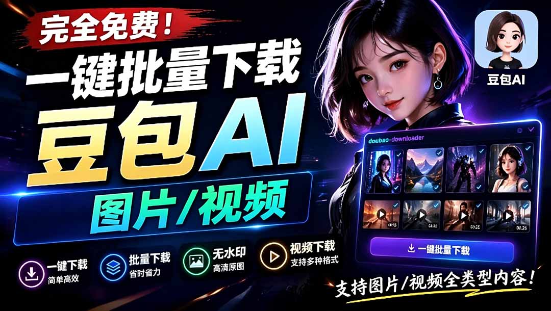 图片[1]-（19107期）Github最新发布！一键批量下载豆包AI无水印图片/视频，简单易用，自动解析提示词，doubao-downloader_生财有道创业项目网-生财有道