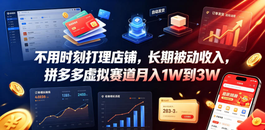图片[1]-不用时刻打理店铺，长期被动收入，拼多多虚拟赛道月入1W到3W【揭秘】——生财有道创业项目网-生财有道
