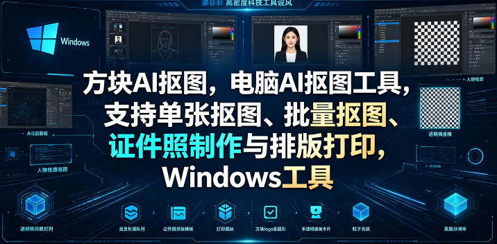 图片[1]-方块AI抠图，电脑AI抠图工具，支持单张抠图、批量抠图、证件照制作与排版打印，Windows工具——生财有道创业项目网-生财有道