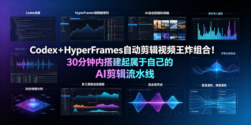 图片[1]-Codex＋HyperFrames自动剪辑视频王炸组合！30分钟内搭建起属于自己的AI剪辑流水线（完整版实操教程手册）——生财有道创业项目网-生财有道