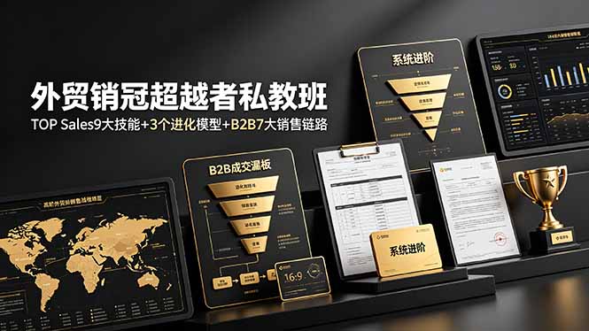 （19156期）外贸销冠超越者私教班：TOP Sales9大技能+3个进化模型+B2B7大销售链路，系统进阶_生财有道创业项目网