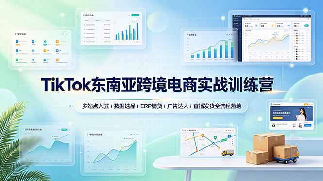 （19155期）TikTok东南亚跨境电商实战训练营：多站点入驻+数据选品+ERP铺货+广告达人+直播发货全流程落地_生财有道创业项目网