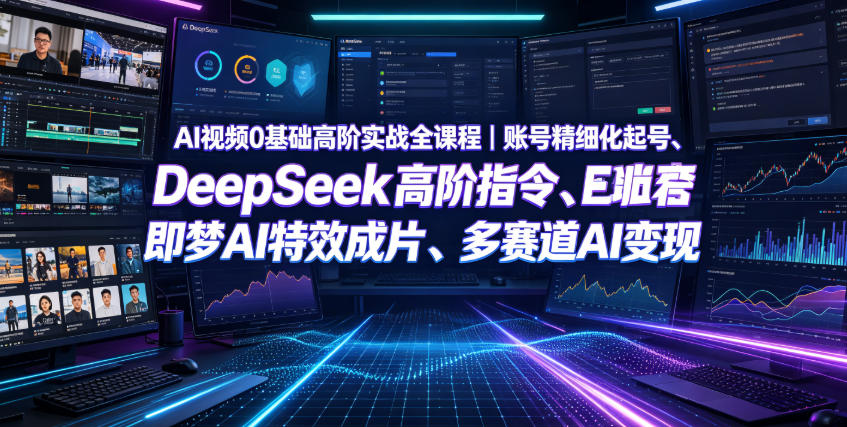 图片[1]-AI视频0基础高阶实战全课程｜账号精细化起号、DeepSeek高阶指令、即梦AI特效成片、多赛道AI短视频量产变现——生财有道创业项目网-生财有道
