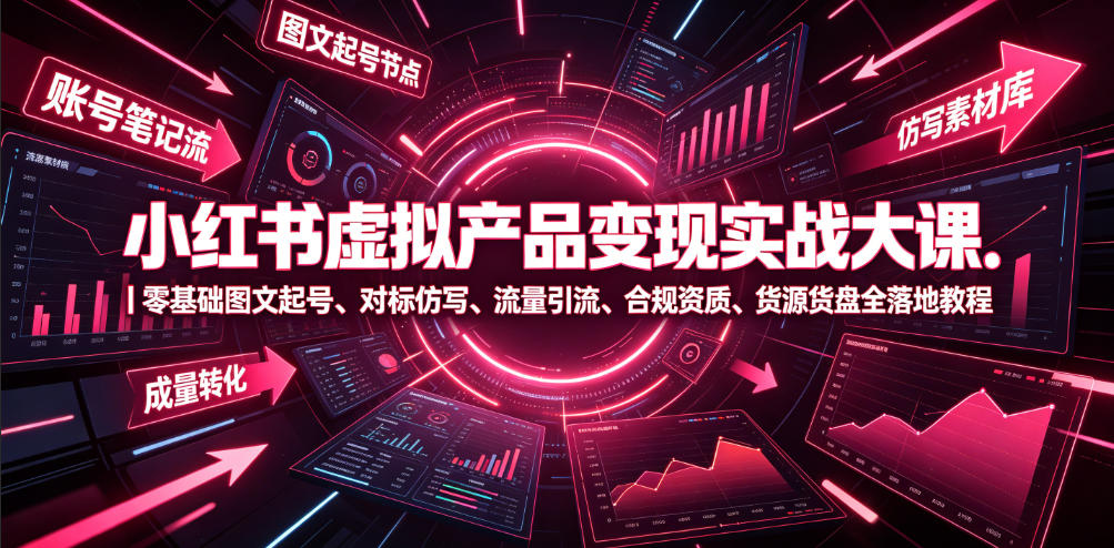 图片[1]-小红书虚拟产品变现实战大课｜零基础图文起号、对标仿写、流量引流、合规资质、货源货盘全落地教程——生财有道创业项目网-生财有道