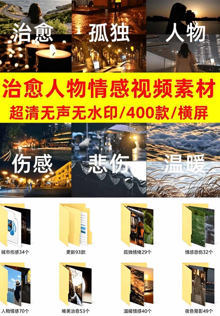 图片[2]-（19227期）爆款短视频常用视频素材！抖音治愈伤感人物情感视频素材，400款合集，无声无水印，视频感氛围拉满_生财有道创业项目网-生财有道