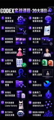 （19237期）2026Codex智能体实战最新课，从安装配置到智能体小镇架构，涵盖视频创作/数字人/办公提效全技能_生财有道创业项目网