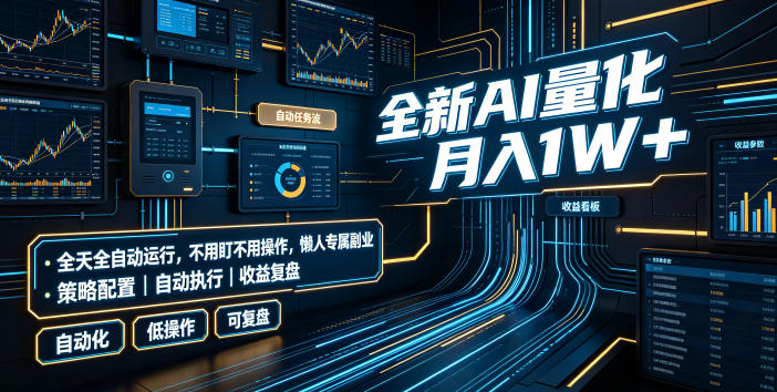 图片[1]-全新AI量化月入1W+，全天全自动运行，不用盯不用操作，懒人专属副业！【揭秘】——生财有道创业项目网-生财有道