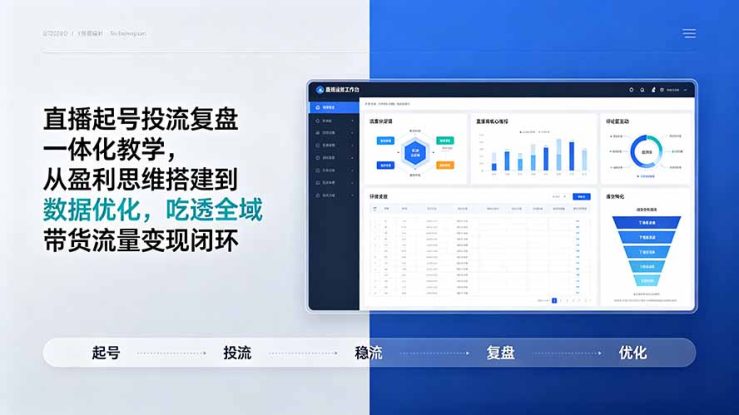 （19241期）直播起号投流复盘一体化教学，从盈利思维搭建到数据优化，吃透全域带货流量变现闭环_生财有道创业项目网