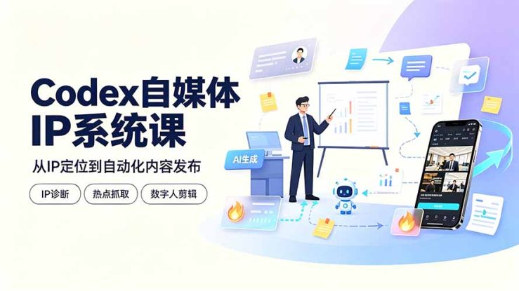 （19258期）Codex自媒体IP系统课：IP诊断/热点抓取/IP蒸馏 Skill，爆款复刻数字人多平台自动发布教程_生财有道创业项目网