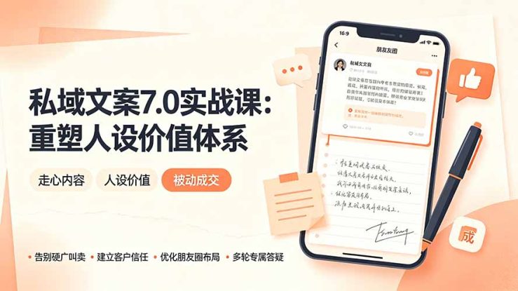 （19313期） 私域文案实战课7.0：重塑人设价值体系｜-告别硬广推销×走心内容×自我价值塑造，实现被动成交_生财有道创业项目网