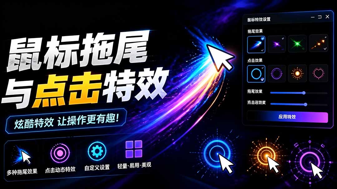 图片[1]-（19356期）Windows特效小工具！一键给你的鼠标添加拖尾与点击动态特效，吾爱出品，免费使用 Mouse Trail_生财有道创业项目网-生财有道