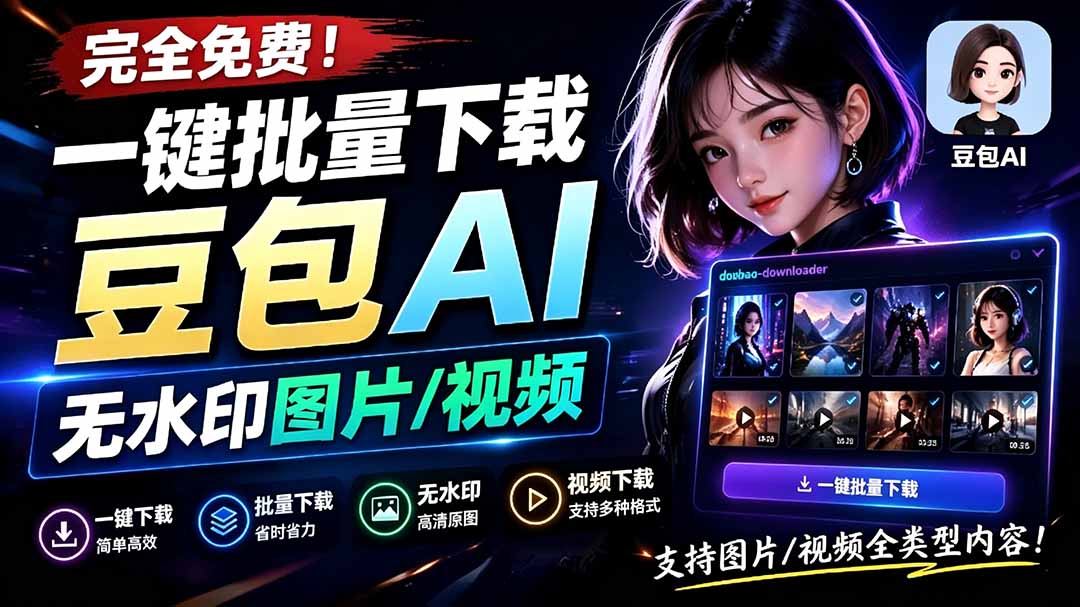 图片[2]-（19355期）Github最新发布！一键批量下载豆包AI无水印图片/视频，简单易用，自动解析提示词，doubao-downloader_生财有道创业项目网-生财有道