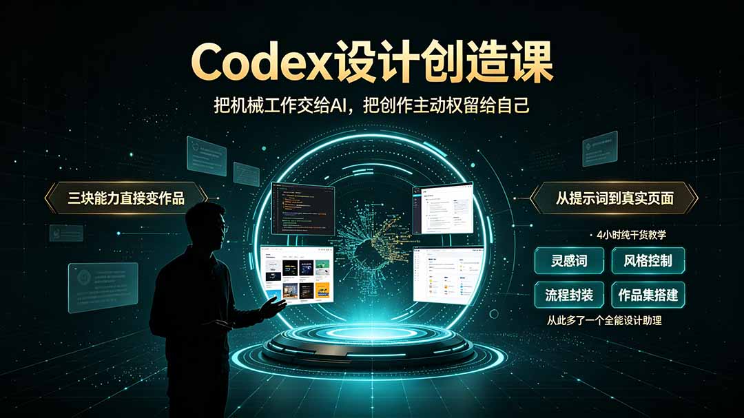 图片[1]-（19362期）Codex设计创造课-2期，小白也能掌握的Codex设计创造技巧，把机械工作交给AI，把创作主动权留给自己_生财有道创业项目网-生财有道