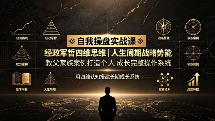 （19398期）自我操盘实战课：经政军哲四维思维｜人生周期战略势能｜教父家族案例打造个人成长完整操作系统_生财有道创业项目网