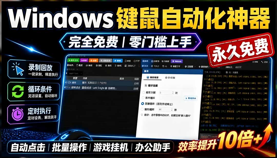 图片[1]-（19423期）专业Windows键鼠自动化工具，免费永久使用，告别重复操作，小白也能快速创建自动化脚本 点点精灵_生财有道创业项目网-生财有道