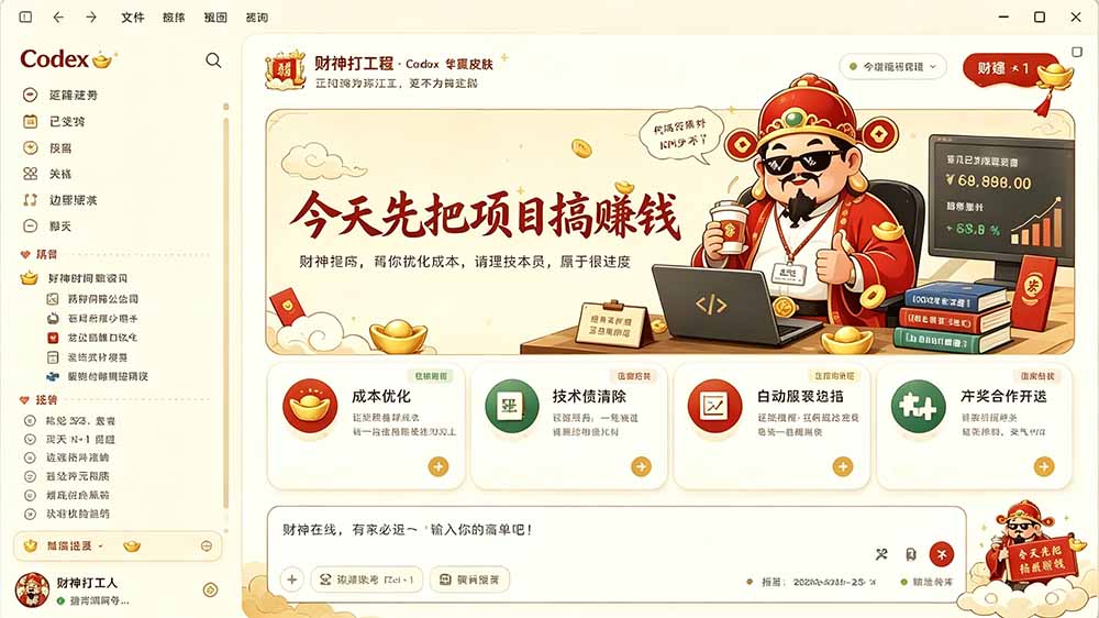 图片[4]-（19432期）闲鱼售卖99元的Codex皮肤包，GitHub 免费开源了！让你的codex变成精美界面 Codex Dream Skin_生财有道创业项目网-生财有道