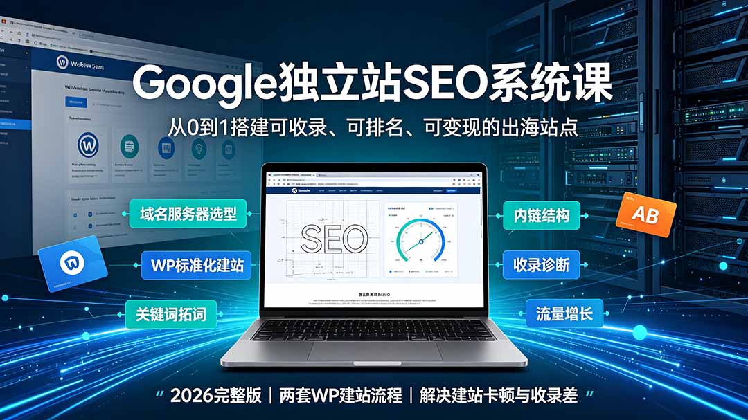 图片[1]-（19426期）Google独立站SEO-7月系统课：出海基建×WordPress建站×AI内容生产×站内外优化×Search Console×AdSense变现_生财有道创业项目网-生财有道