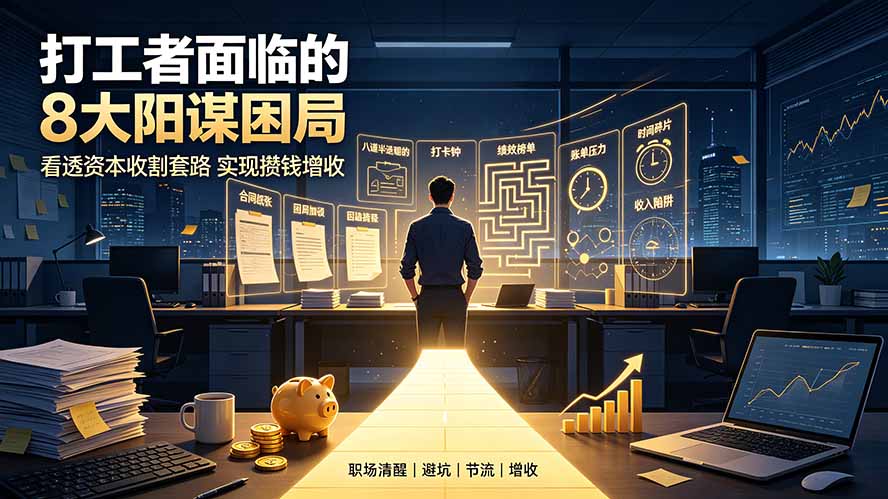 图片[1]-（19448期）付费文章：打工者面临的8大阳谋困局，看透资本收割套路实现攒钱增收_生财有道创业项目网-生财有道