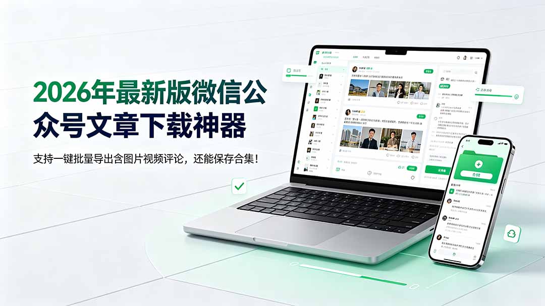 图片[1]-（19486期）2026年最新版微信公众号文章下载神器，支持一键批量导出含图片视频评论，还能保存合集！_生财有道创业项目网-生财有道