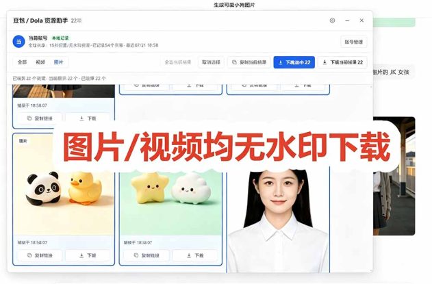 （19485期）豆包无水印下载终于来了！支持豆包图片/视频，15 秒视频配置本地账户管理及批量下载，浏览器拓展_生财有道创业项目网