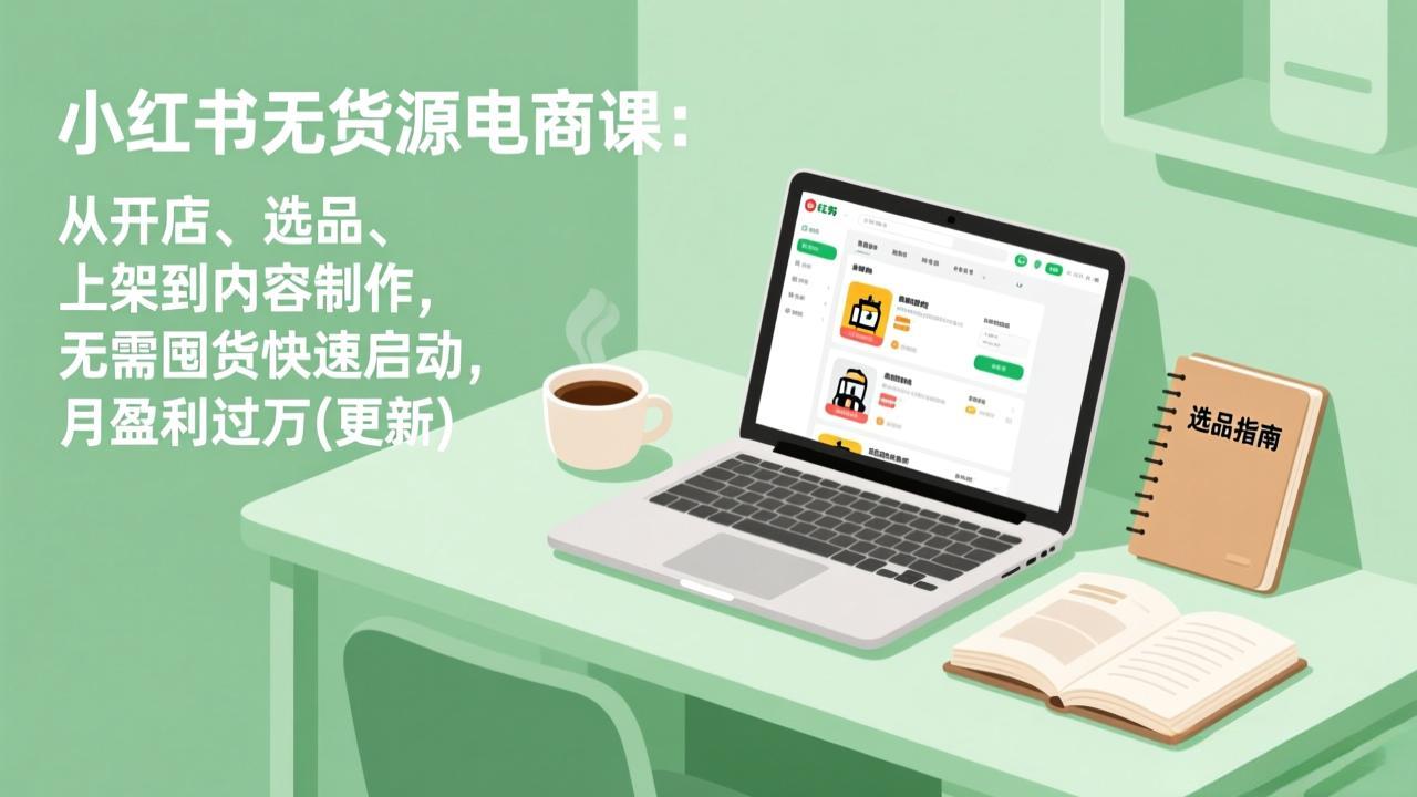 图片[1]-（19512期）小红书无货源电商课(7月更新)：从开店、选品、上架到内容制作，无需囤货快速启动，月盈利过万_生财有道创业项目网-生财有道