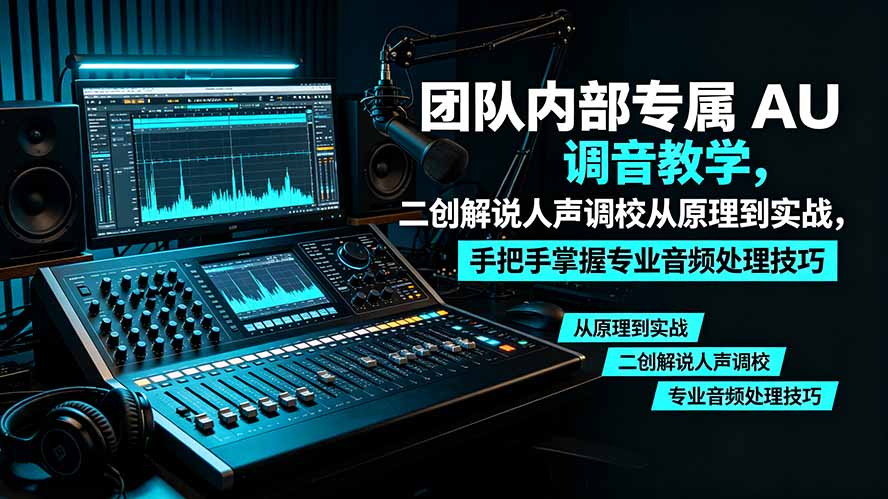 图片[1]-（19517期）某大佬团队内部专属 AU 调音教学，二创解说人声调校从原理到实战，手把手掌握专业音频处理技巧_生财有道创业项目网-生财有道