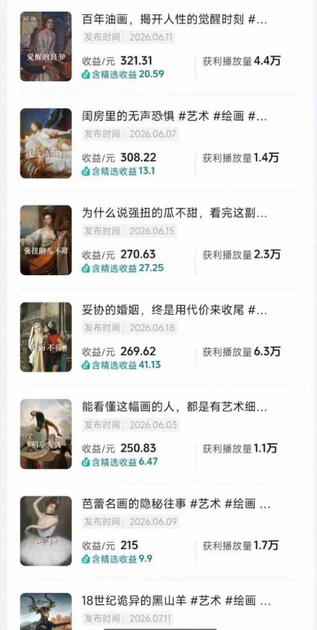 图片[5]-（19527期）油画解说教学-398众筹来的技术：选题×对标×素材×文案×配音×剪辑×2天开精选×7天通9项权益_生财有道创业项目网-生财有道