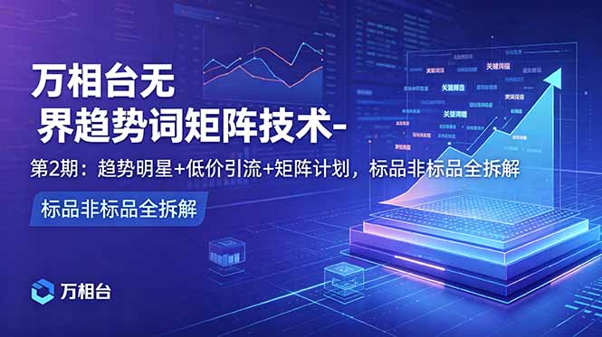 （18861期）万相台无界趋势词矩阵技术-第2期：趋势明星+低价引流+矩阵计划，标品非标品全拆解_生财有道创业项目网