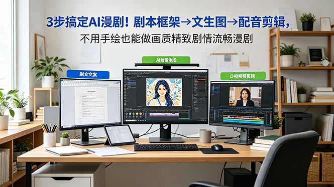 （18866期）3步搞定AI漫剧！剧本框架→文生图→配音剪辑，不用手绘也能做画质精致剧情流畅漫剧_生财有道创业项目网