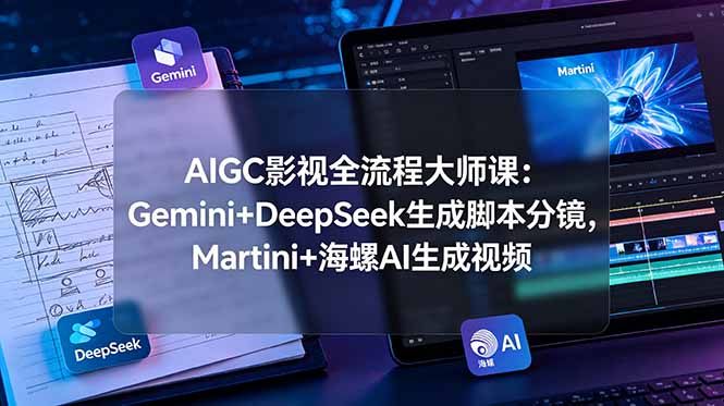 （19008期）AIGC影视全流程大师课：Gemini+DeepSeek生成脚本分镜，Martini+海螺AI生成视频_生财有道创业项目网