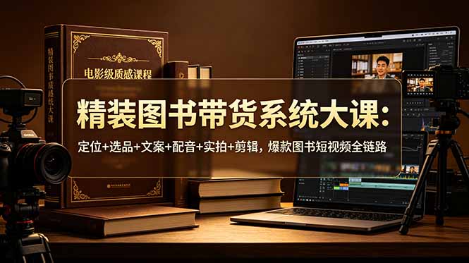 （19007期）精装图书带货系统大课：定位+选品+文案+配音+实拍+剪辑，爆款图书短视频全链路_生财有道创业项目网