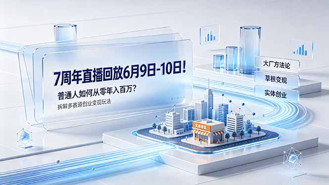 （19163期）7周年直播回放6月9日-10日！普通人如何从零年入百万？拆解大厂、草根、实体多赛道创业变现玩法_生财有道创业项目网