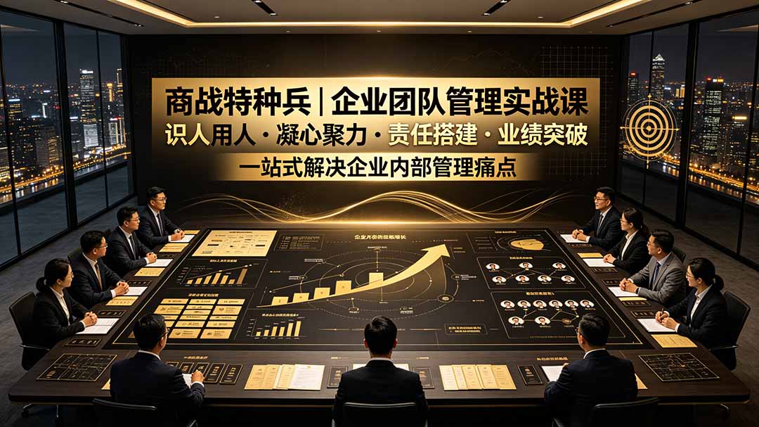 图片[1]-（19534期）商战特种兵｜企业团队管理实战课：识人用人｜凝心聚力｜责任搭建｜业绩突破，一站式解决企业内部管理痛点_生财有道创业项目网-生财有道
