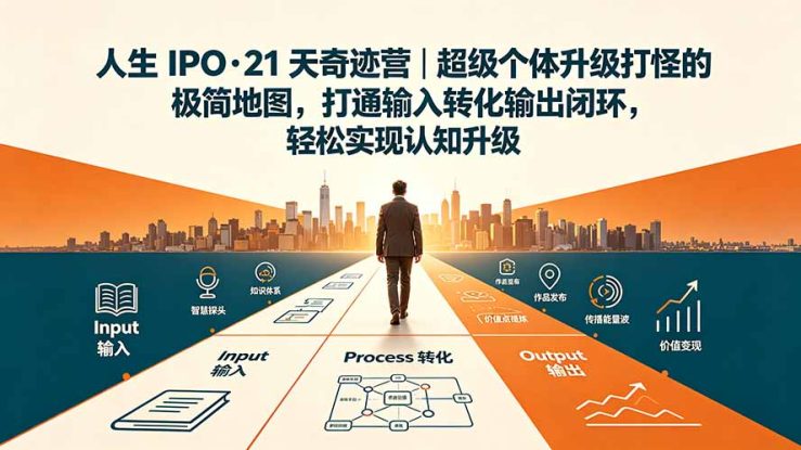 （19532期）人生 IPO-21 天奇迹营｜超级个体升级打怪的极简地图，打通输入转化输出闭环，轻松实现认知升级_生财有道创业项目网