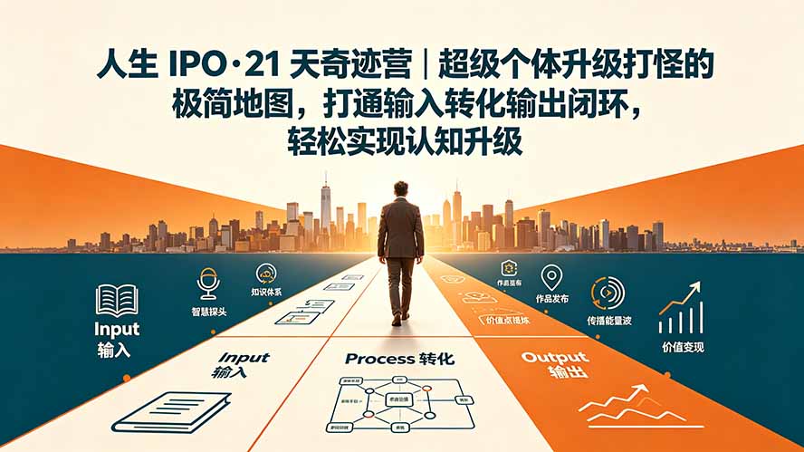 图片[1]-（19532期）人生 IPO-21 天奇迹营｜超级个体升级打怪的极简地图，打通输入转化输出闭环，轻松实现认知升级_生财有道创业项目网-生财有道