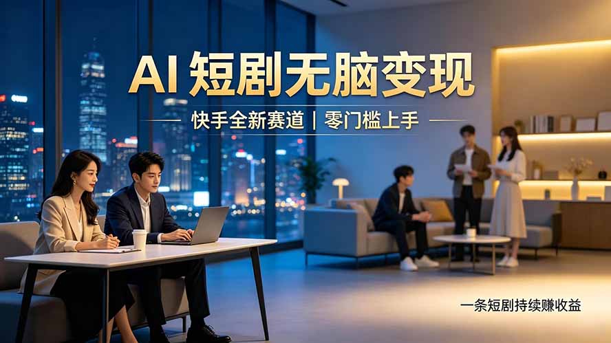 图片[1]-（19577期）别乱找副业了，快手 AI 短剧零门槛长久被动增收_生财有道创业项目网-生财有道