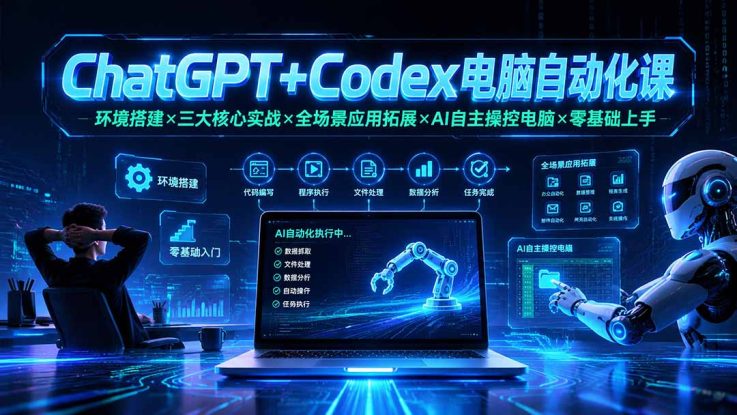 （19583期）ChatGPT+Codex电脑自动化课：环境搭建×三大核心实战×全场景应用拓展×AI自主操控电脑×零基础上手_生财有道创业项目网