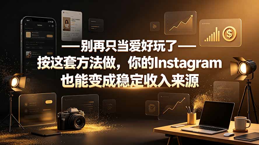 图片[1]-（19591期）别再只当爱好玩了——按这套方法做，你的Instagram也能变成稳定收入来源_生财有道创业项目网-生财有道