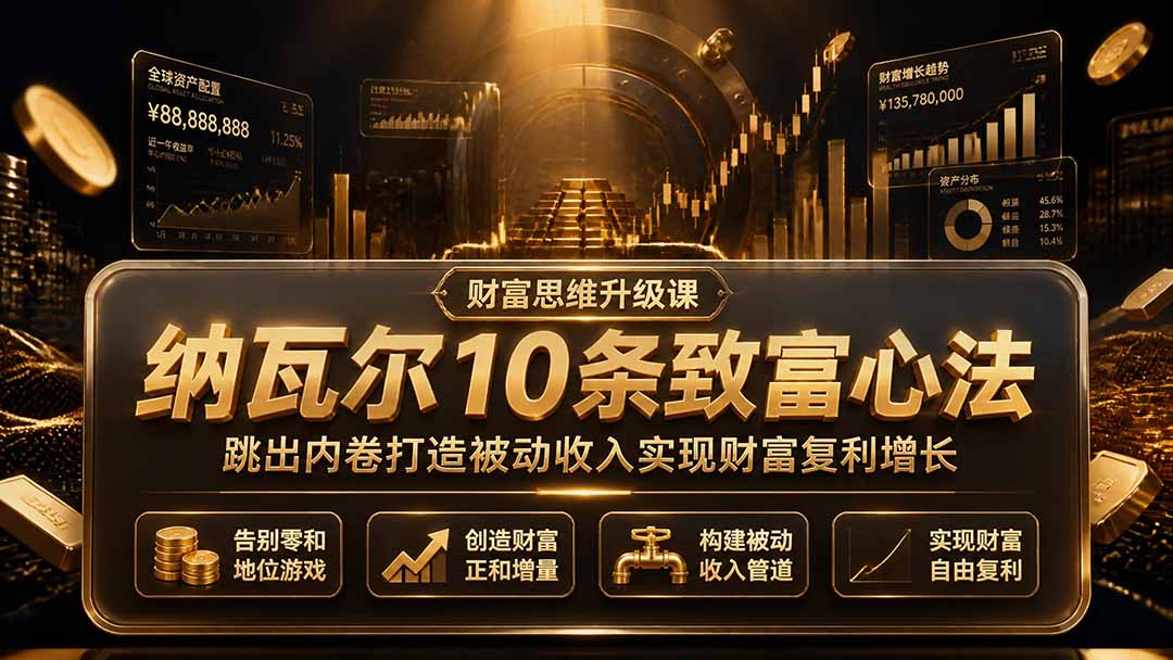 图片[1]-（19628期）付费文章：纳瓦尔10条致富心法，跳出内卷打造被动收入实现财富复利增长_生财有道创业项目网-生财有道