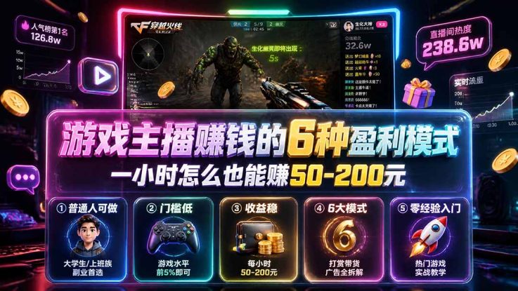 （19627期）付费文章：游戏主播赚钱的6种盈利模式，一小时怎么也能赚50-200元_生财有道创业项目网