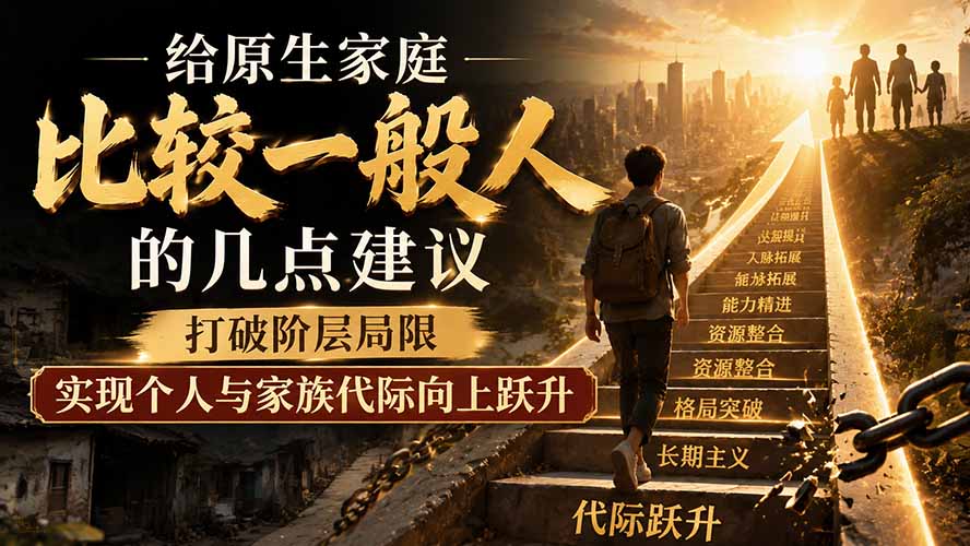 图片[1]-（19708期）付费文章：给原生家庭比较一般人的几点建议，打破阶层局限，实现个人与家族代际向上跃升_生财有道创业项目网-生财有道