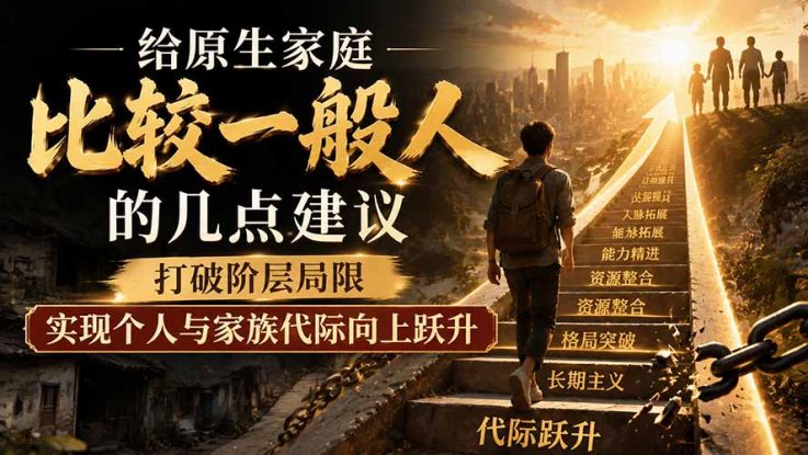 （19708期）付费文章：给原生家庭比较一般人的几点建议，打破阶层局限，实现个人与家族代际向上跃升_生财有道创业项目网
